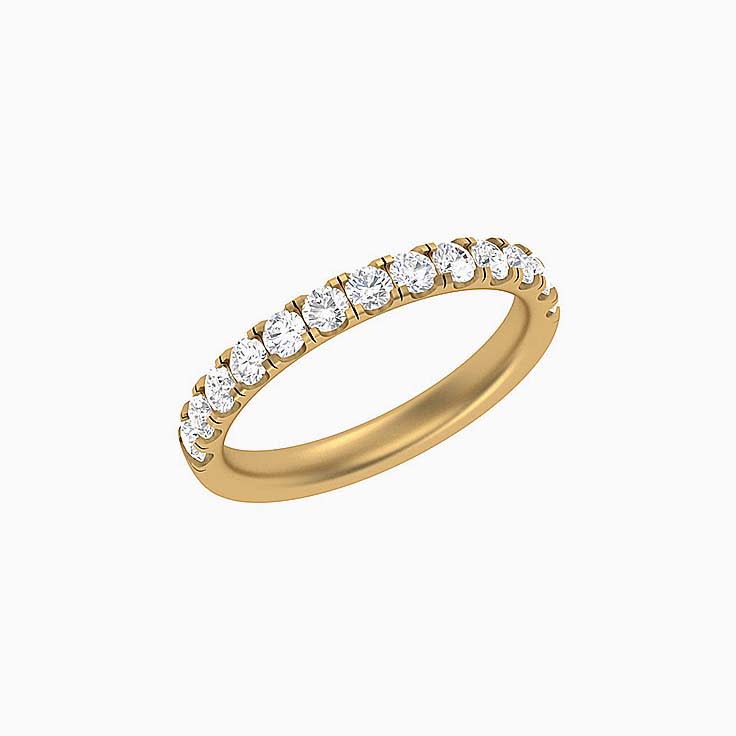 6 points Scalloped Pave Diamond Ring