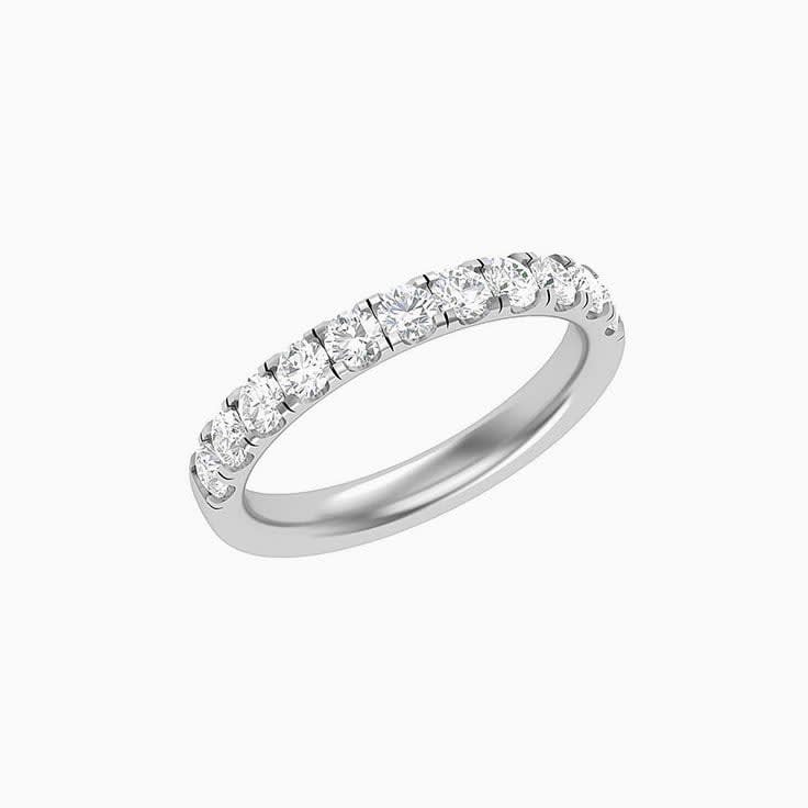 7 points Scalloped Pave Diamond Ring