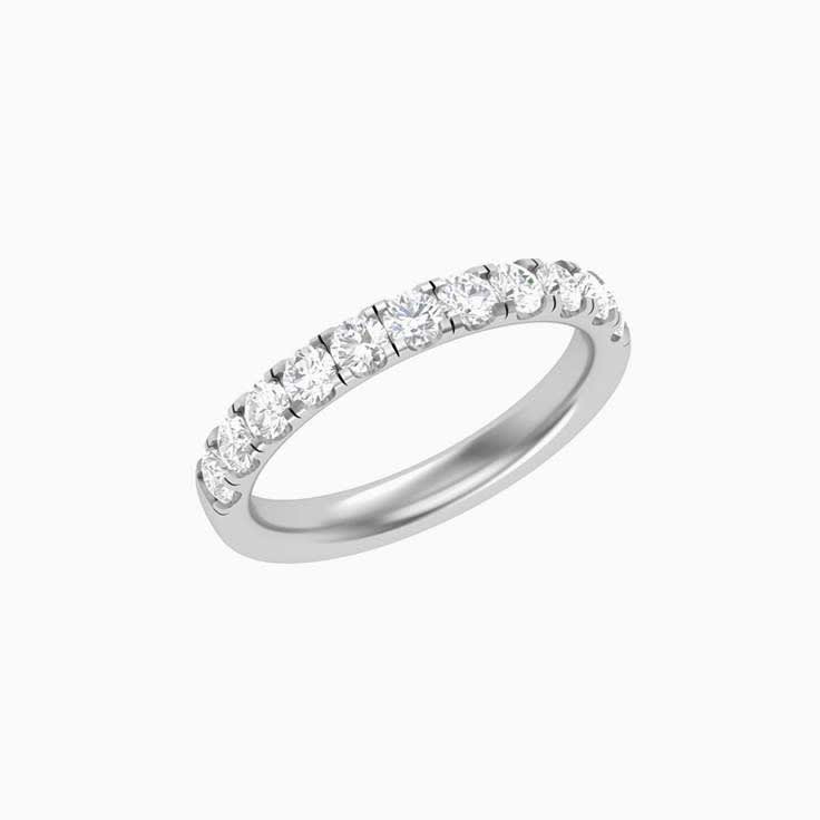7 points Scalloped Pave Diamond Ring