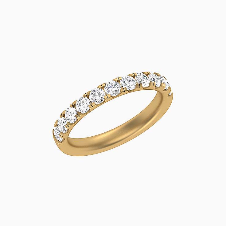 8 points Scalloped Pave Diamond Ring