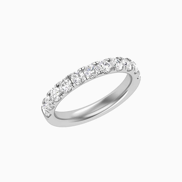 9 points Scalloped Pave Diamond Ring