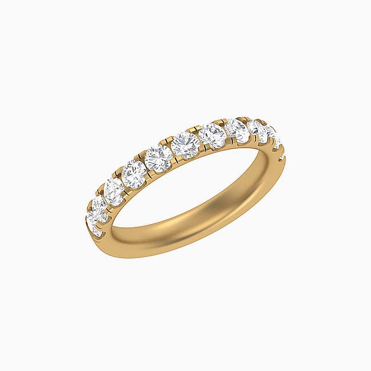 9 points Scalloped Pave Diamond Ring
