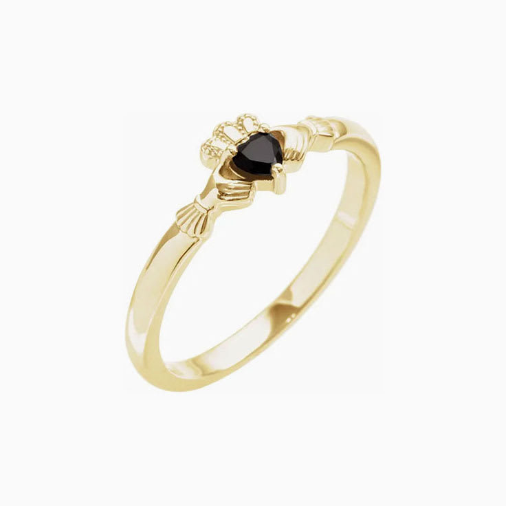 Black Onyx Claddagh Ring