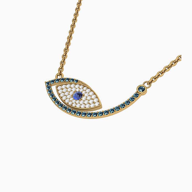 Modern evil eye pendant