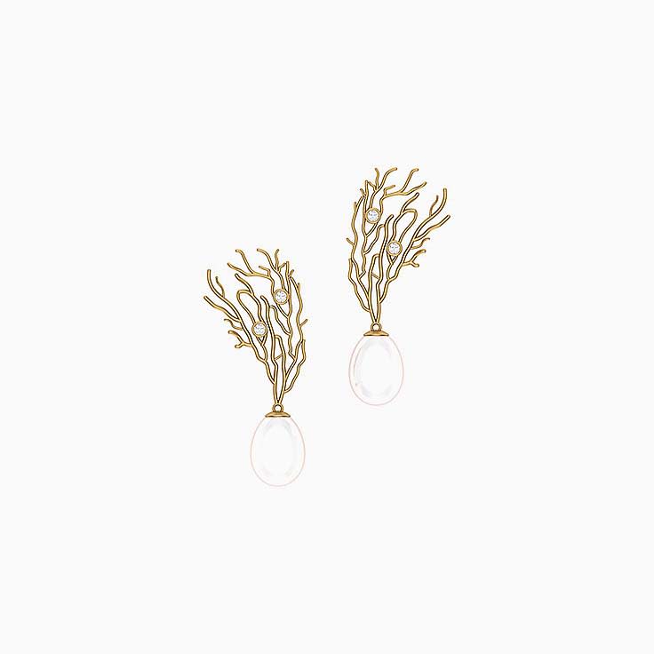 South Sea pearl branch earrings