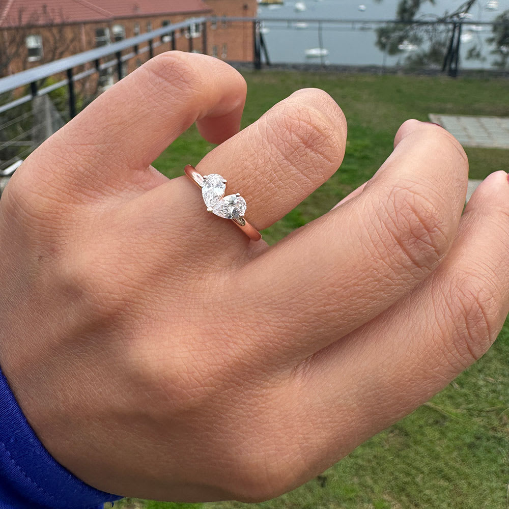 Heart shaped diamond ring