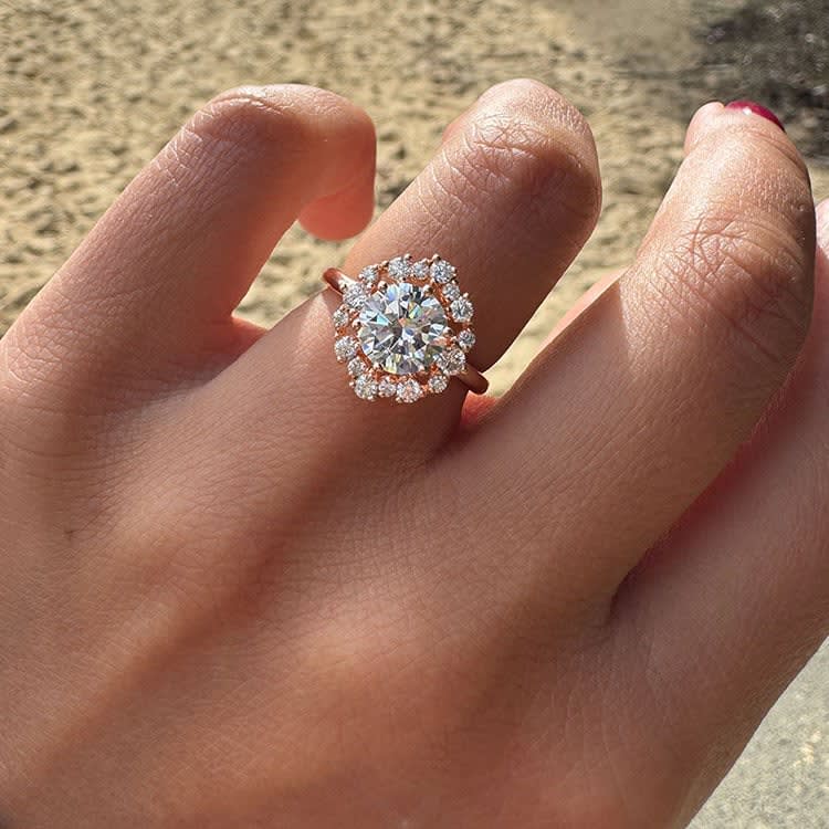 3 carat premium certified lab diamond engagement ring