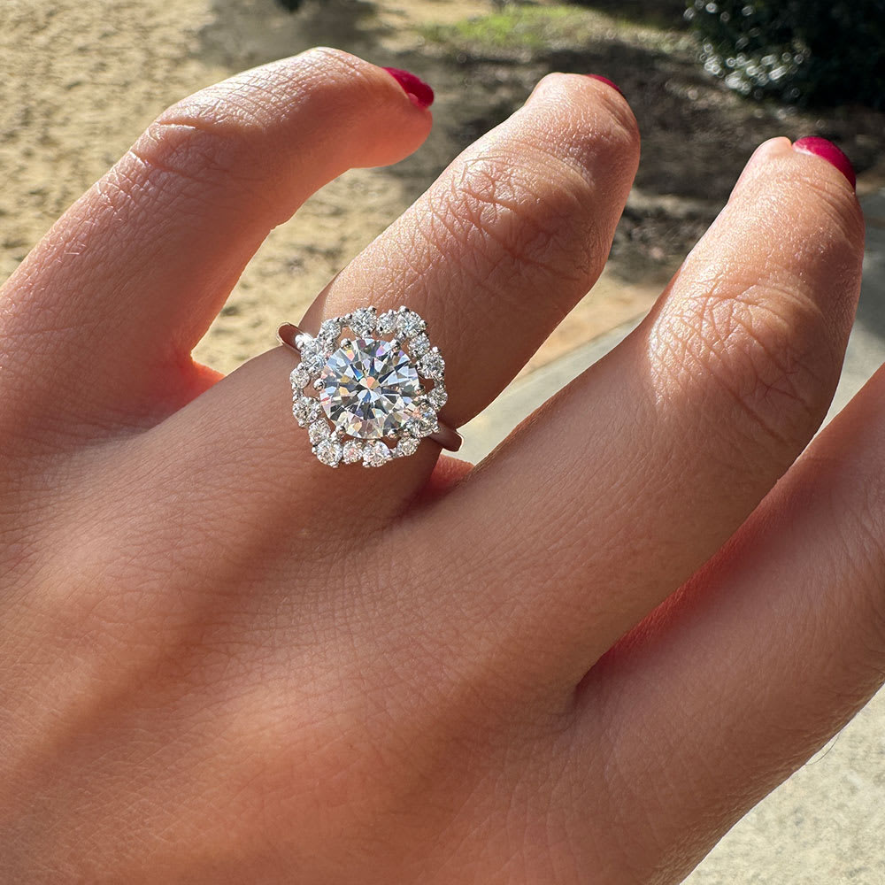 3 carat premium certified lab diamond engagement ring