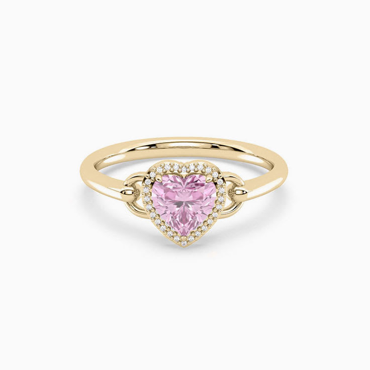 Pink Topaz Heart Shaped Ring