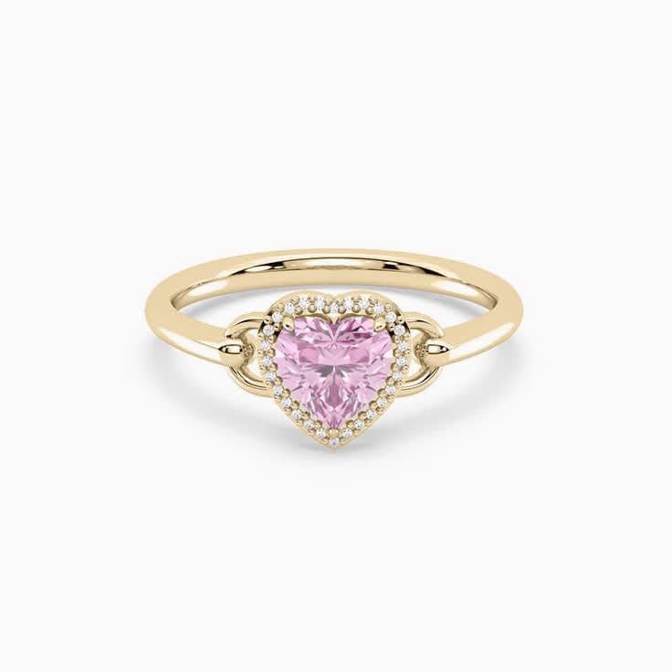 Pink Topaz Heart Shaped Ring