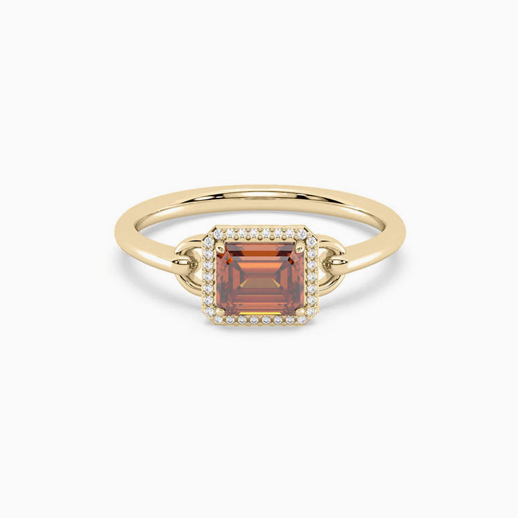 Square Shape Citrine Ring