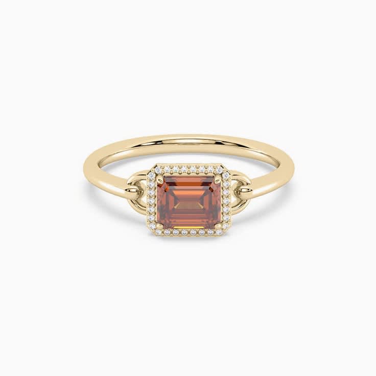 Square Shape Citrine Ring