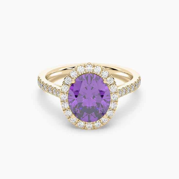 Amethyst Diamond engagement ring