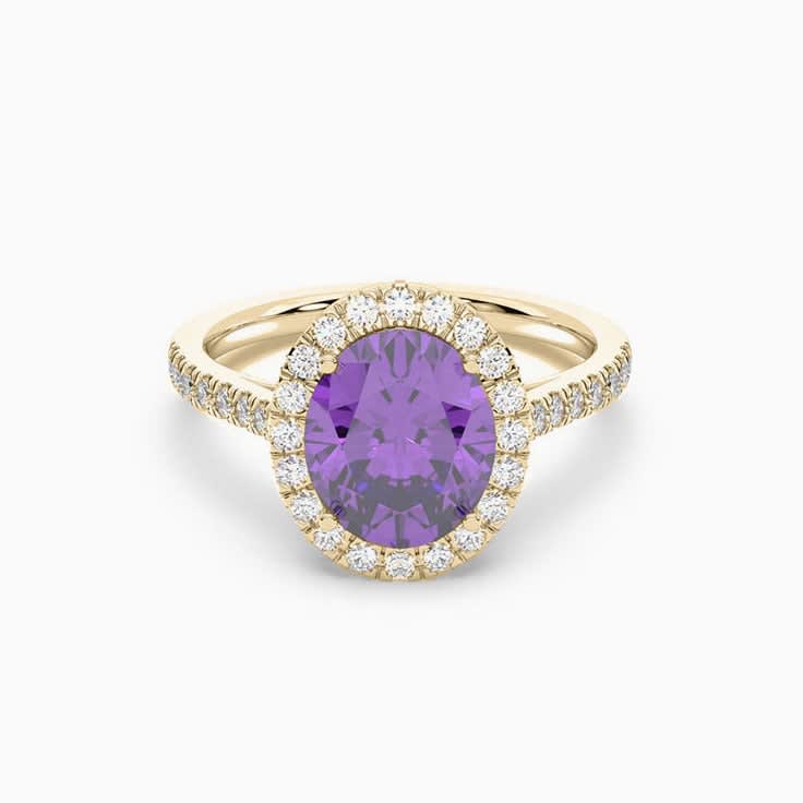 Amethyst Diamond engagement ring