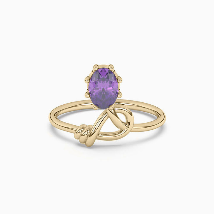 Amethyst on Plan Gemstone Band