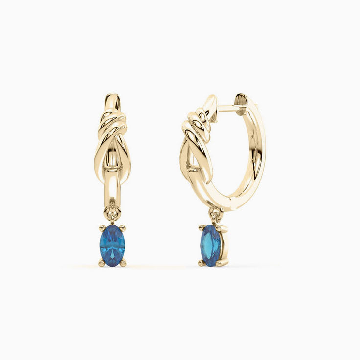 London Blue Topaz  Earrings 9ct