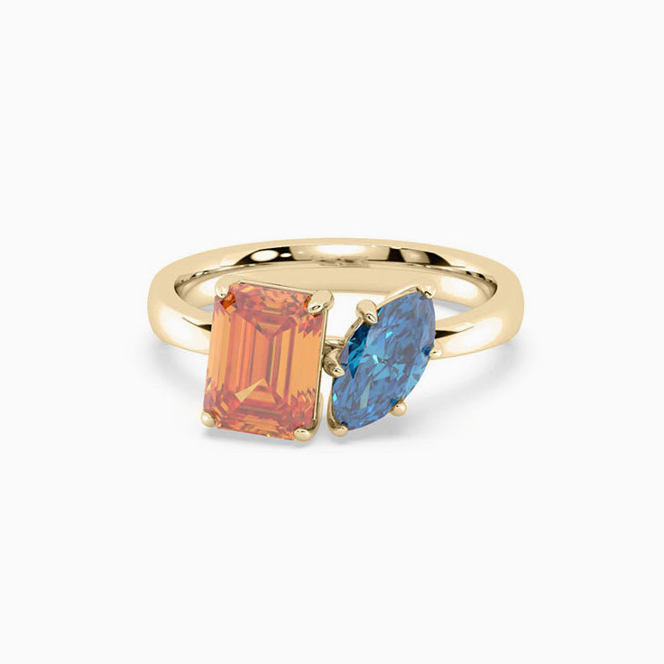 Citrine And Blue Topaz Gemstone Ring