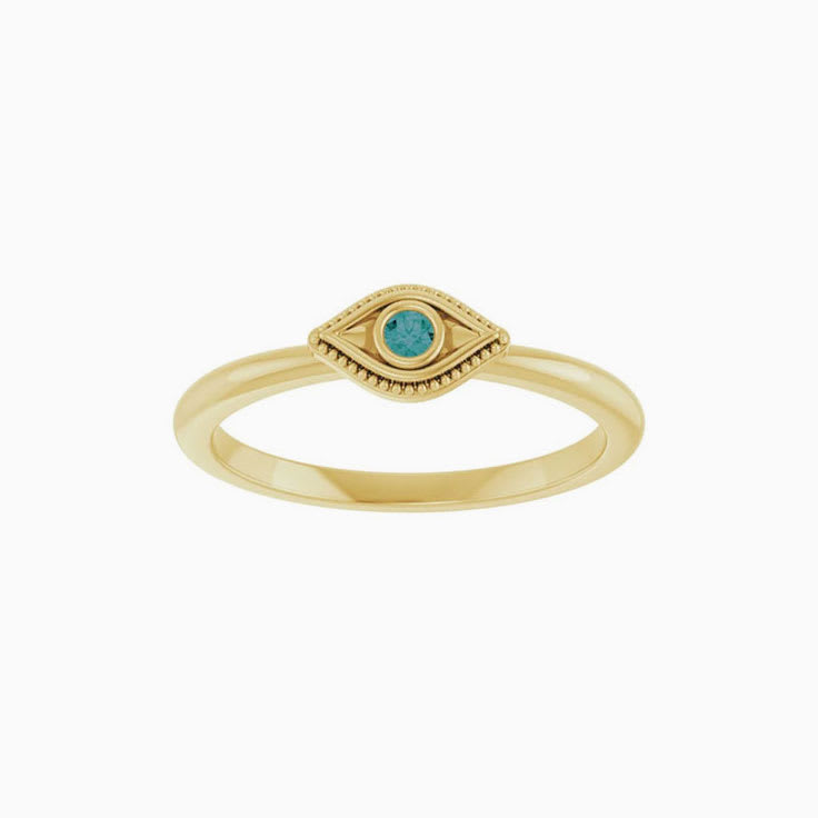 Alexandrite Stackable Evil Eye Ring