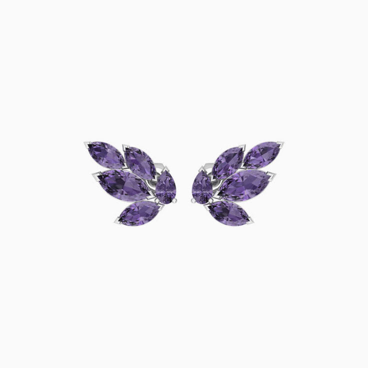 Ametrine Leaf Earrings