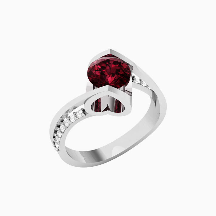 Rhodolite Love Ring