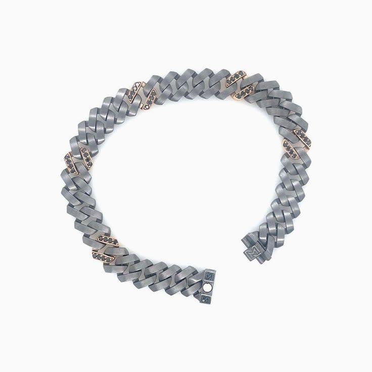 Mens dark metal bracelet