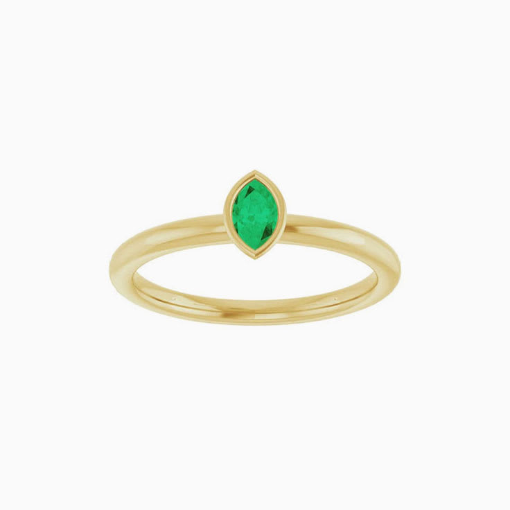 Marquise Lab Grown Emerald Stackable Ring