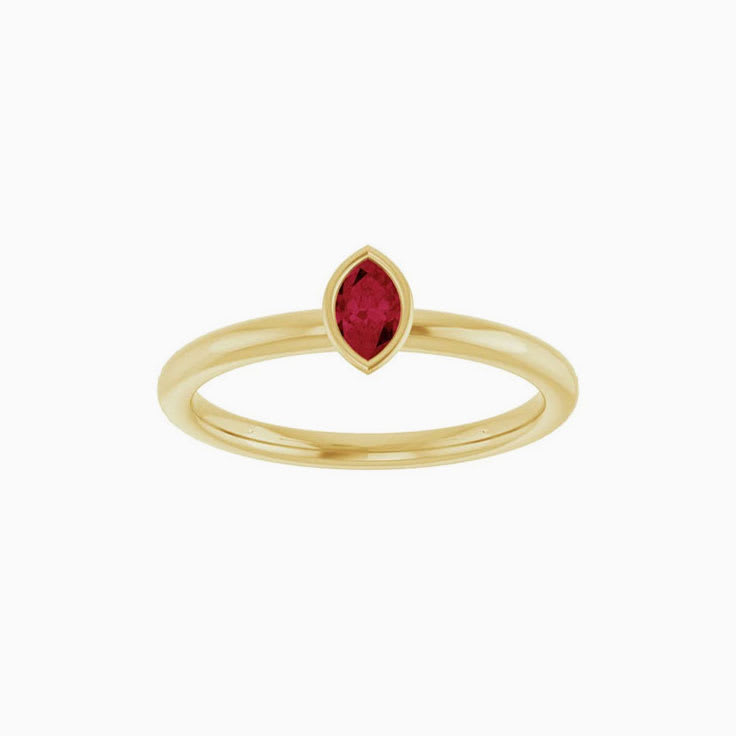 Marquise Lab Grown Ruby Stackable Ring