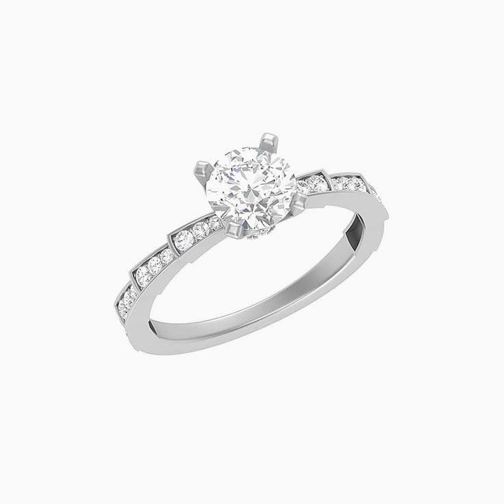 1ct Brilliant cut natural diamond Solitaire ring