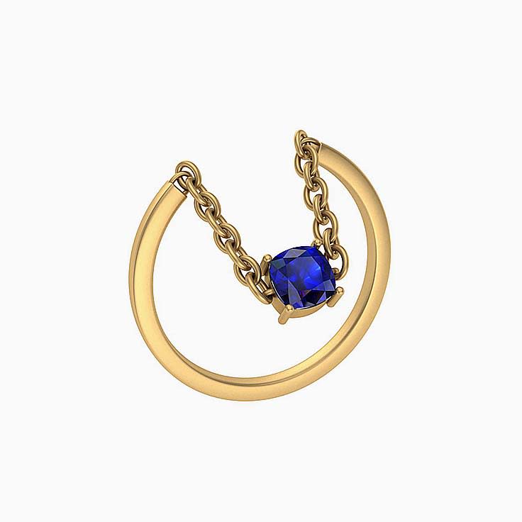 Dangling Natural Sapphire ring