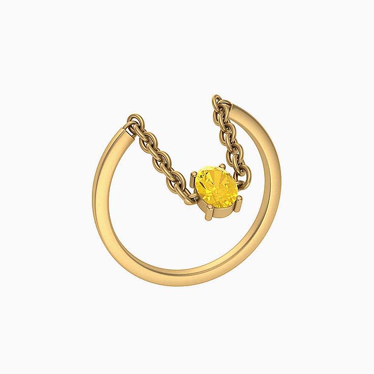 Dangling Yellow Sapphire ring