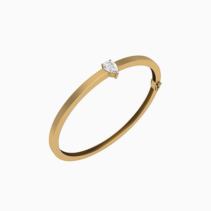 Pear shape natural diamond bangle