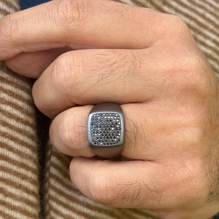 Men’s Gunmetal square Signet Ring