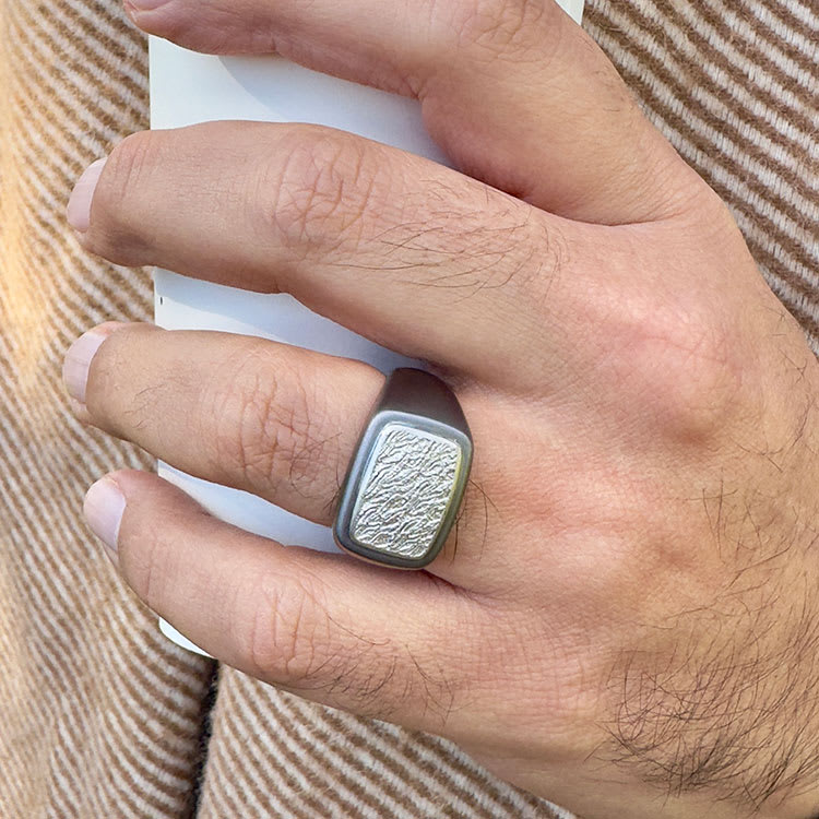 Mens Tantalum Signet Ring