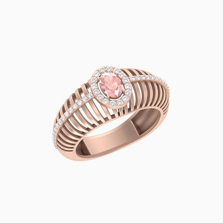 Natural Morganite and Diamond dress ring