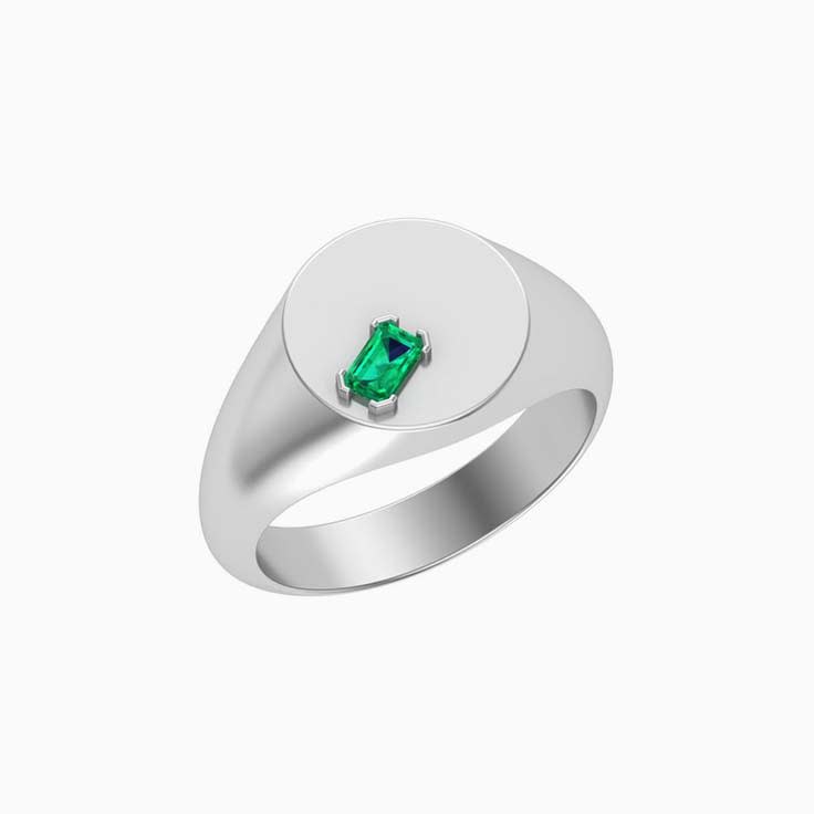 Personalised Signet Ring With Birthstone