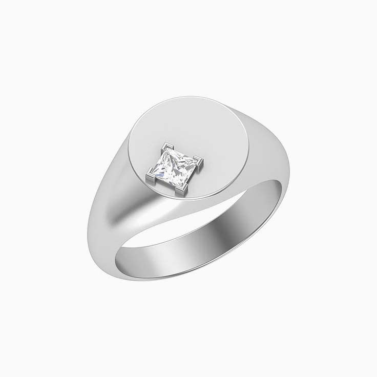 Mens Signet Ring With A Diamond