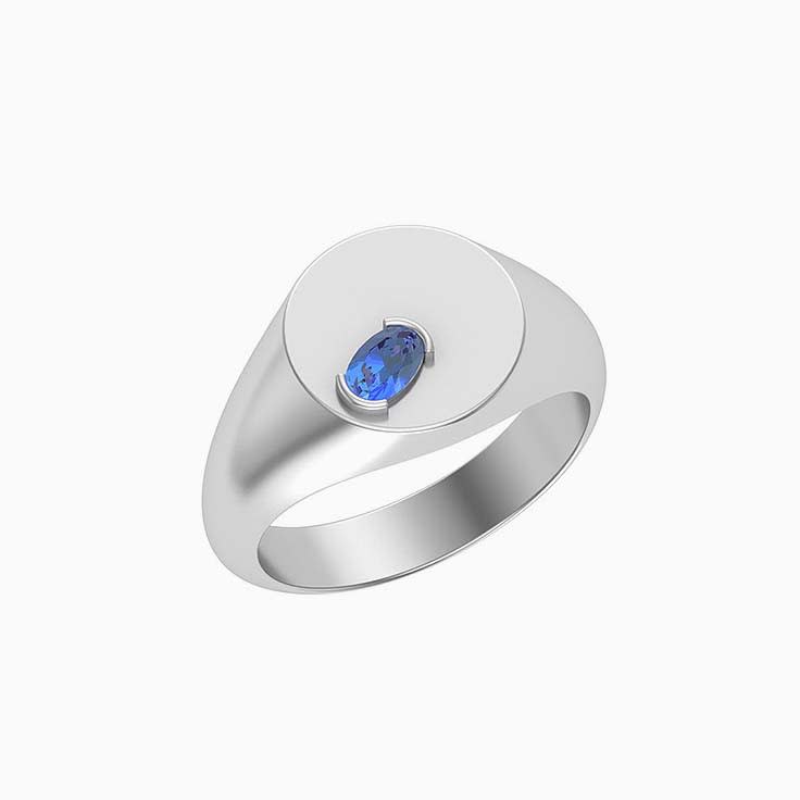 Birthstone signet ring