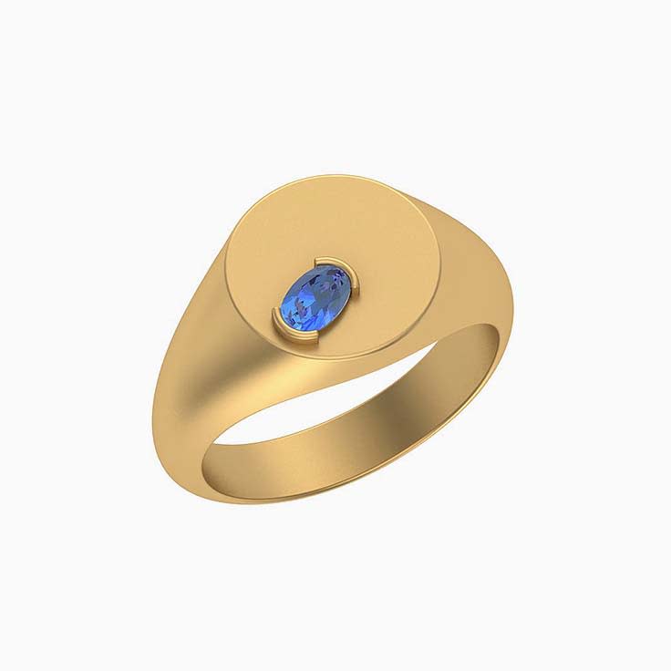 Birthstone signet ring