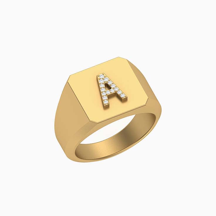 A diamond signet ring