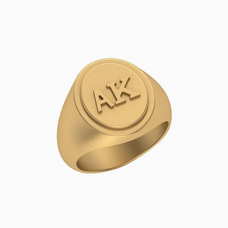 Solid Gold Initial Signet Ring