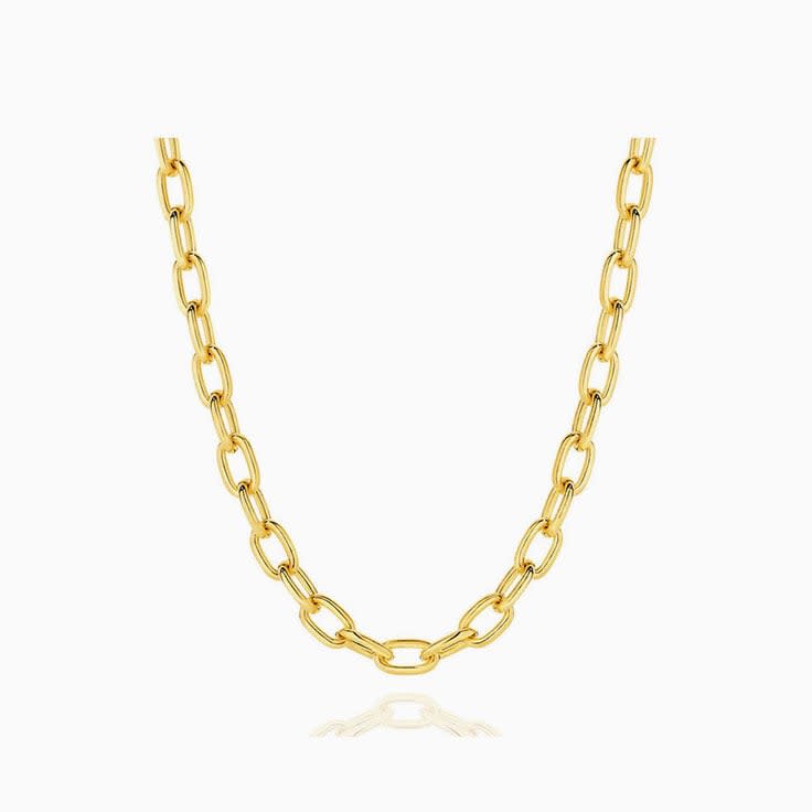 Solid Gold Paper clip chain