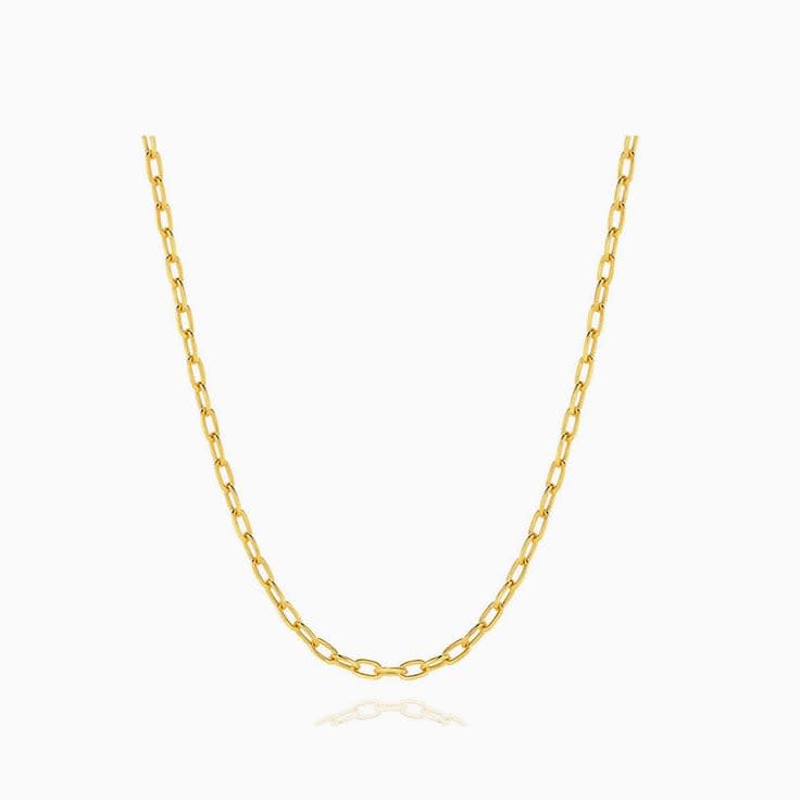 Paper clip gold chain