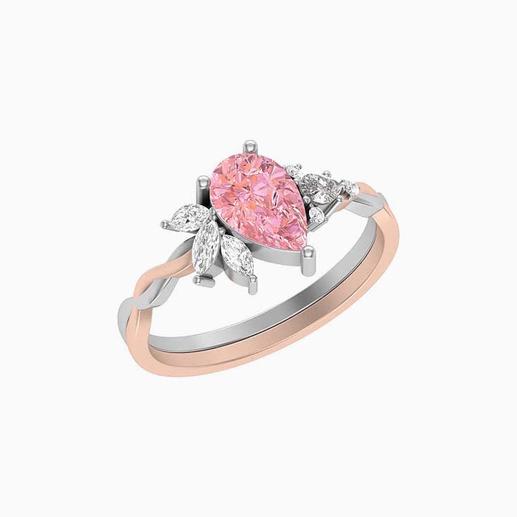 1ct Pink Sapphire and Diamond ring