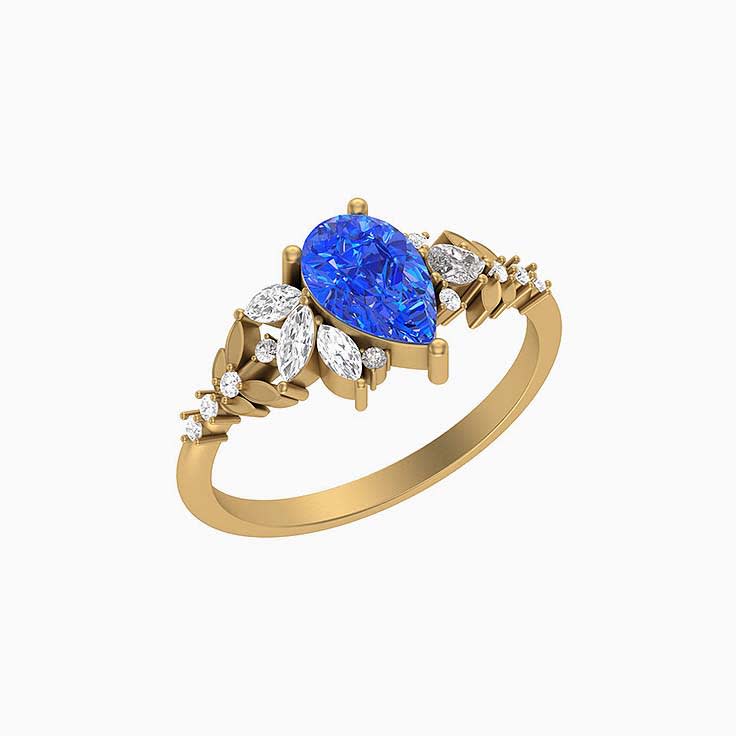 Ceylon Sapphire 1ct with diamonds