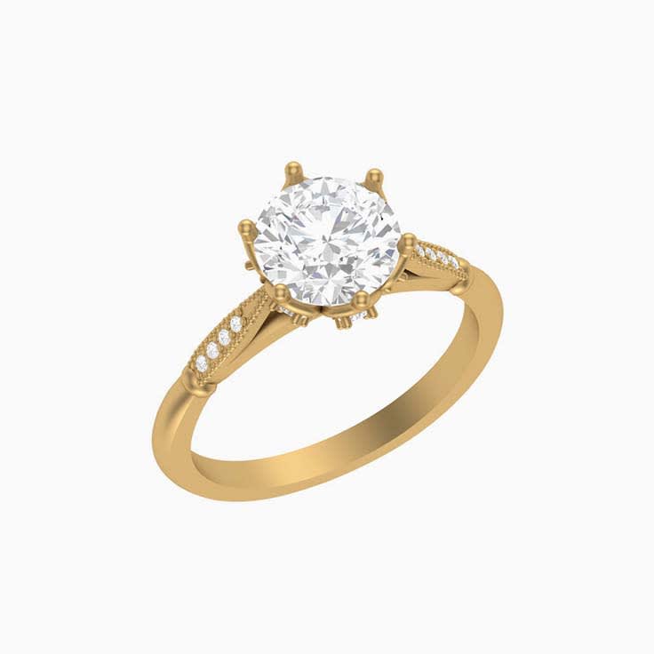 2ct Lab Grown centre Solitaire Vinage design