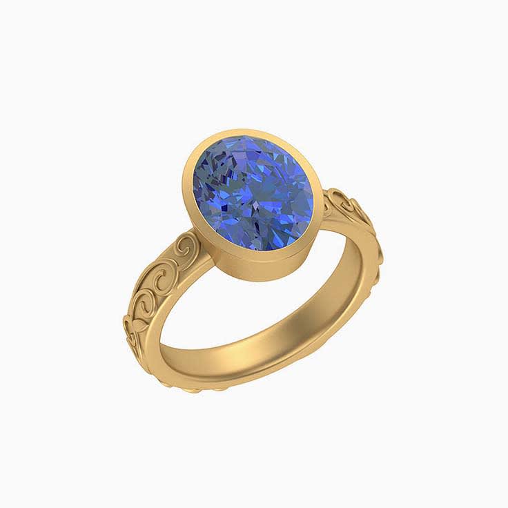 Lab Grown 4ct Kashmir Blue Sapphire.
