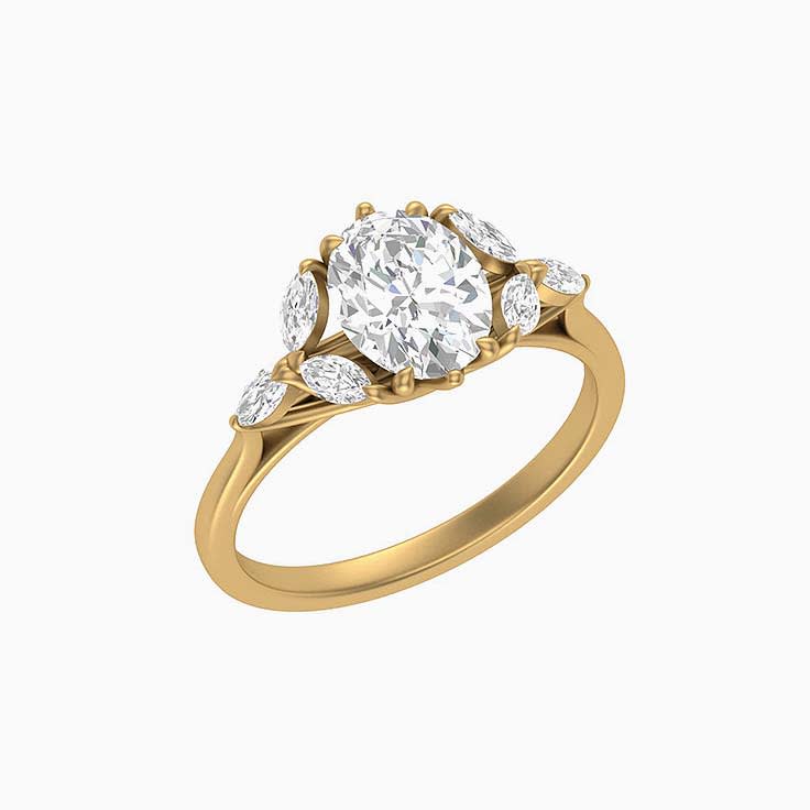 Lab Grown Diamonds Engagement ring Oval 1.40ct