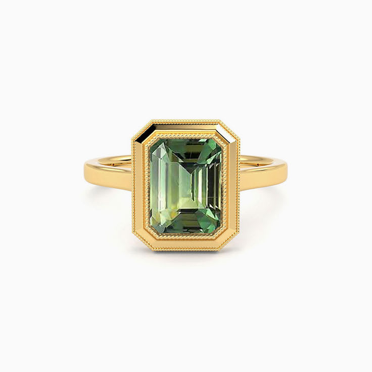 Classic Radiant Cut  Teal Sapphire