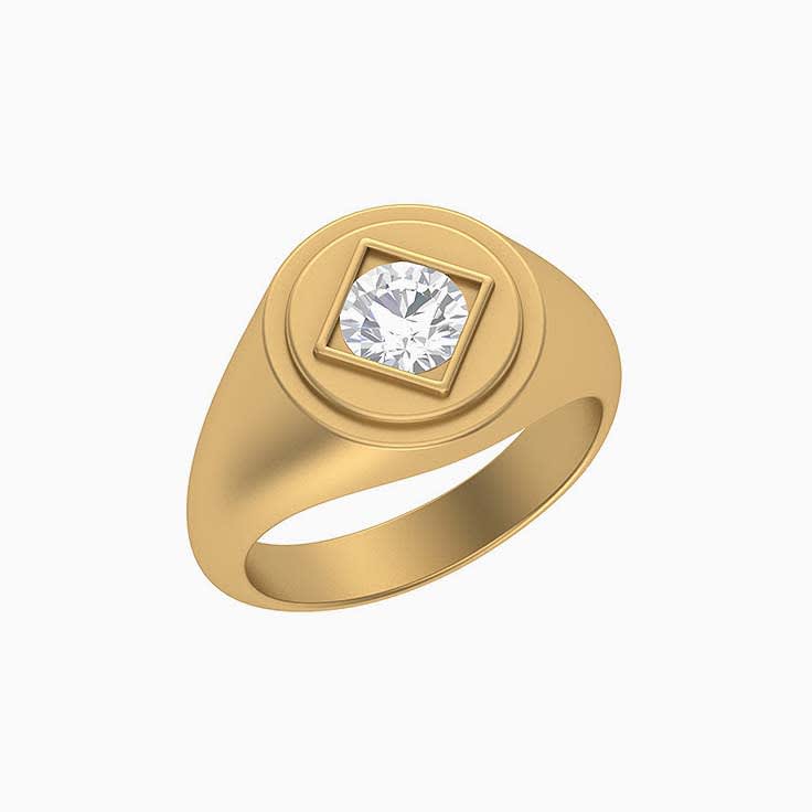 Lab grown Diamond Signet ring