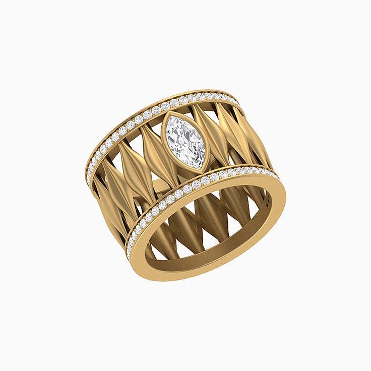 Moissanite Wide band and diamond ring